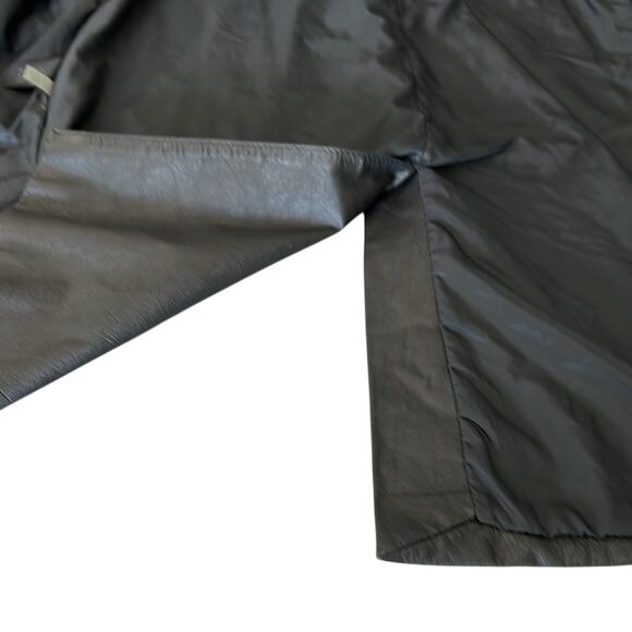 Vintage 80’s Avanti Black Leather Duster Trench Coat Copper Embossed Suede - Picture 11 of 16